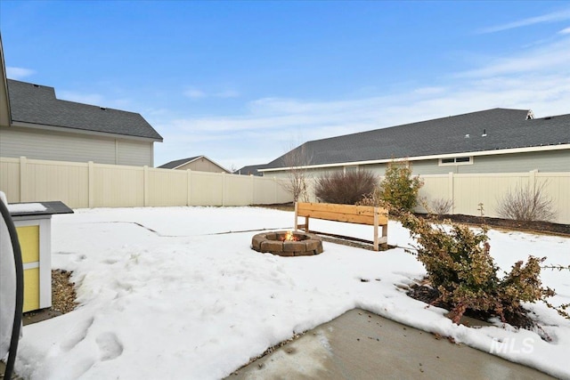 view of snowy yard