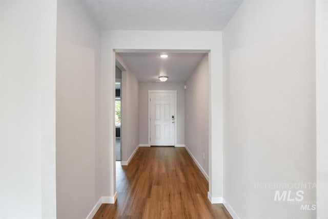 3749 E Rock Falls St, Nampa, ID 83686 - hallway with baseboards and wood finished floors