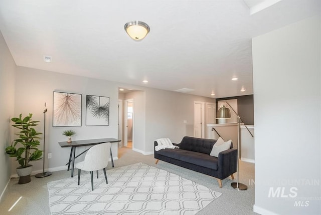 3749 E Rock Falls St, Nampa, ID 83686 - living room featuring recessed lighting, carpet, and baseboards