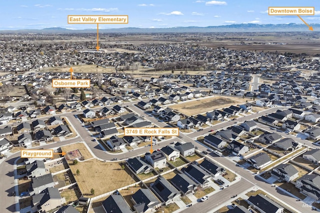 3749 E Rock Falls St, Nampa, ID 83686 - birds eye view of property featuring a mountain view and a residential view