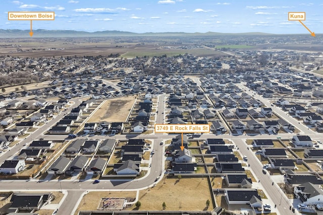 3749 E Rock Falls St, Nampa, ID 83686 - birds eye view of property featuring a mountain view and a residential view