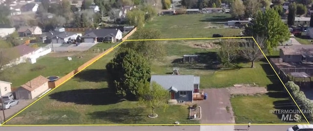 216 E 10th Ave E, Jerome, ID 83338 - aerial perspective of suburban area with property parcel outlined