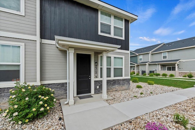 2312 E Spice Loop Unit 3, Nampa, ID 83687 - property entrance with stone siding