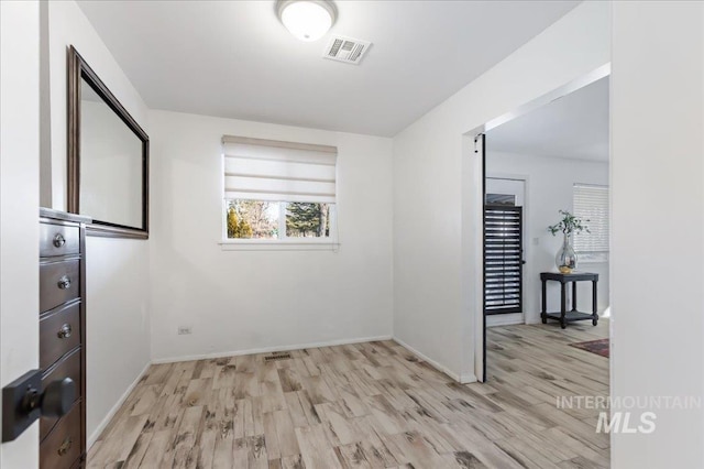 interior space with light wood-type flooring