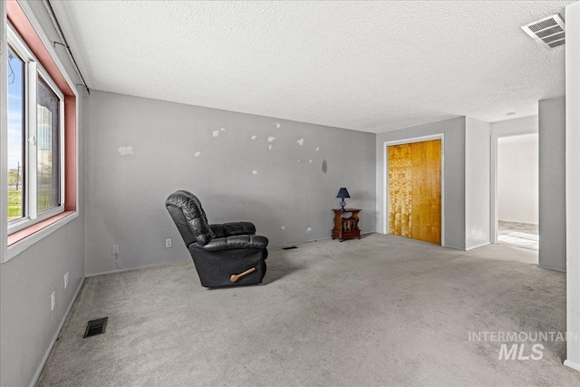 1267 NW Beaman St, Mountain Home, ID 83647 - sitting room featuring a textured ceiling and carpet floors