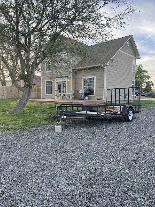 140 W Valley Rd, Hagerman, ID 83332 - back of house featuring a wooden deck