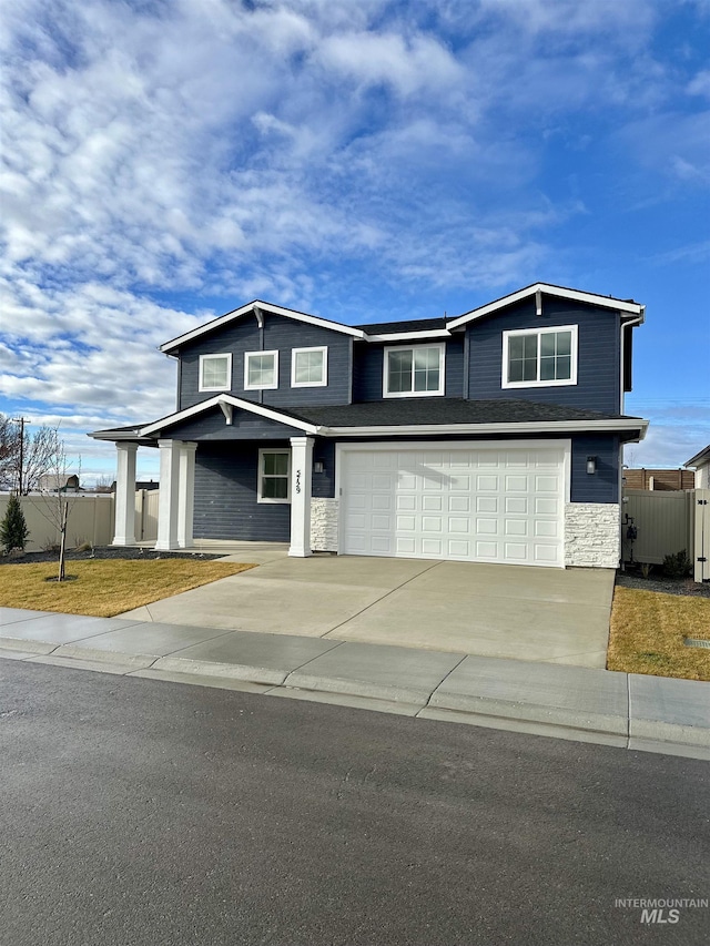 view of front of home featuring a garage