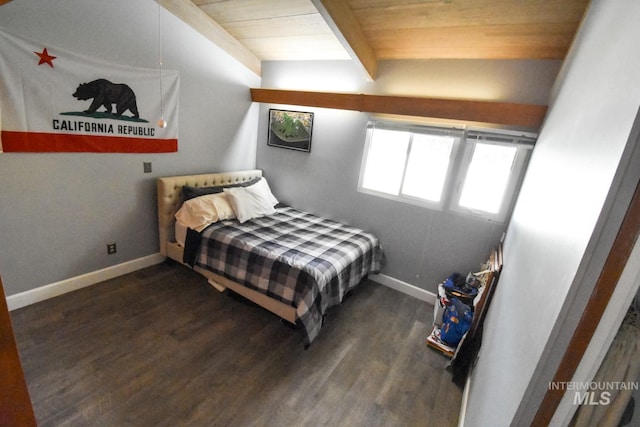 708 16th St, Clarkston, WA 99403 - bedroom with wood finished floors and a wooden ceiling with exposed beams