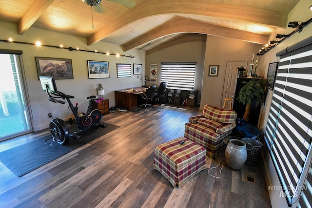708 16th St, Clarkston, WA 99403 - exercise room featuring lofted ceiling, wood finished floors, and wooden ceiling