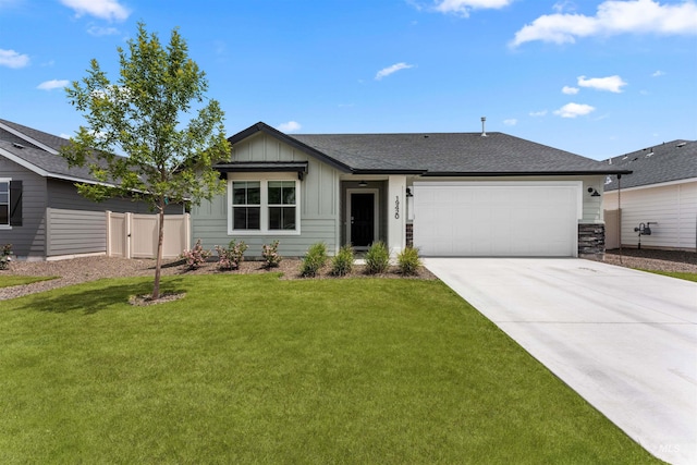 19420 Susquehanna Way, Caldwell, ID 83605 - ranch-style house featuring board and batten siding, an attached garage, concrete driveway, and a shingled roof