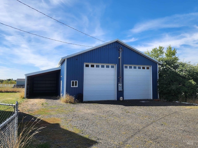 view of garage