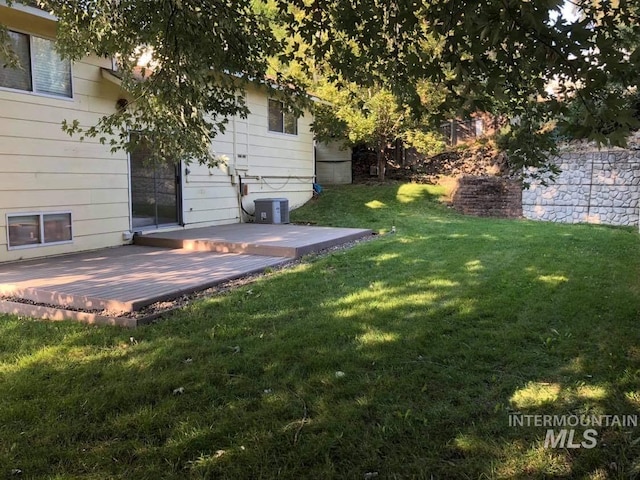 view of yard with a patio area and fence