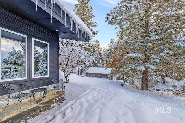 view of snowy yard