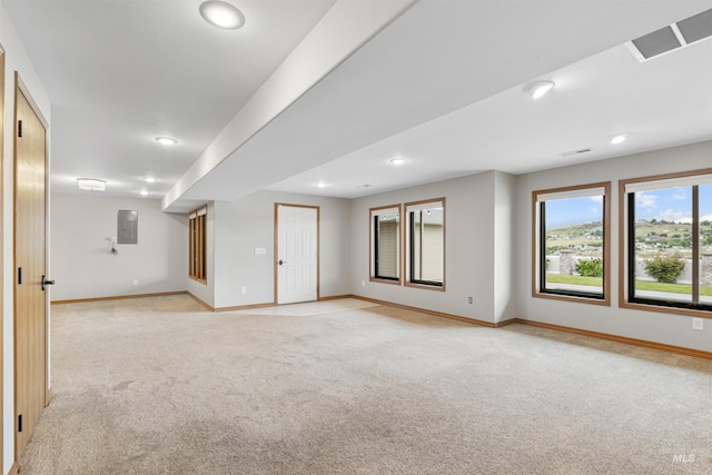 3224 Meadowlark, Lewiston, ID 83501 - unfurnished room featuring light colored carpet, baseboards, recessed lighting, and electric panel