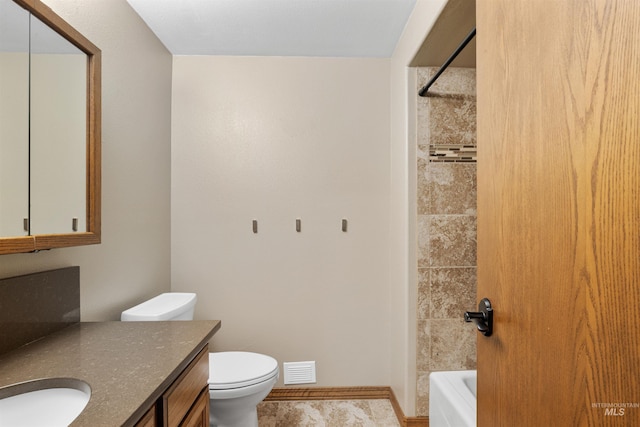 3224 Meadowlark, Lewiston, ID 83501 - full bath featuring vanity,  shower combination, baseboards, toilet, and tile patterned floors