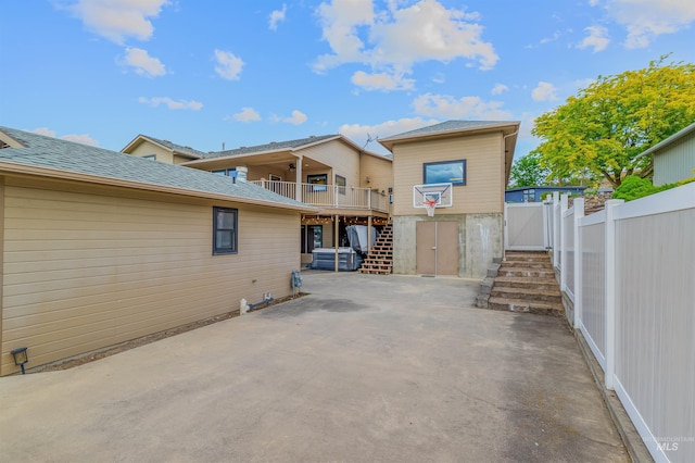 3224 Meadowlark, Lewiston, ID 83501 - back of property featuring stairs, a patio area, and a gate
