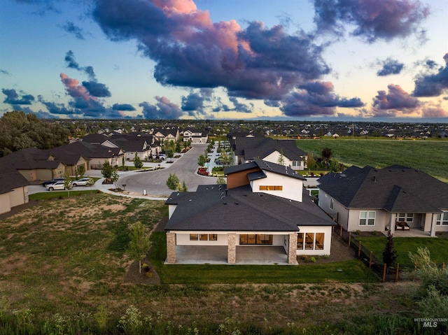 6536 W Flathead Lake St, Eagle, ID 83616 - aerial view at dusk of a residential view