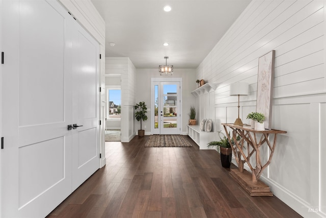 6536 W Flathead Lake St, Eagle, ID 83616 - entrance foyer with dark wood-type flooring and recessed lighting