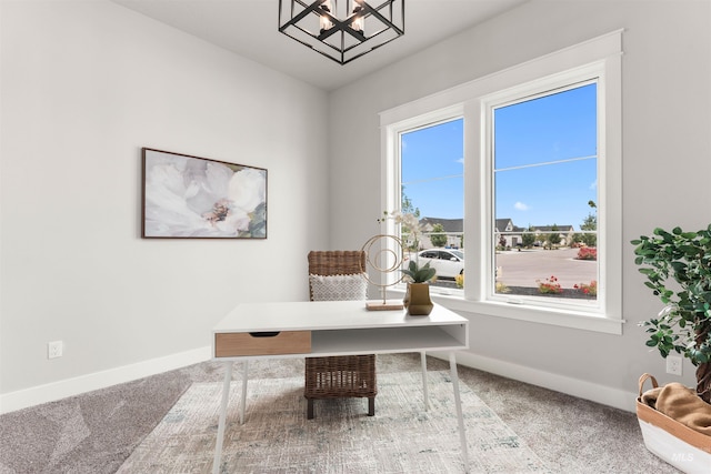 6536 W Flathead Lake St, Eagle, ID 83616 - carpeted office space featuring a chandelier and baseboards