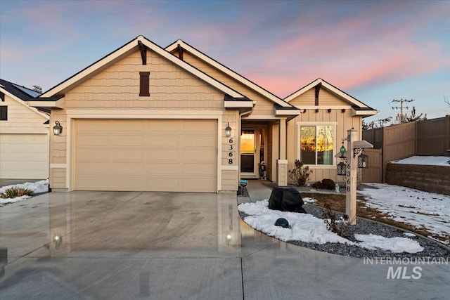 view of front of house featuring a garage