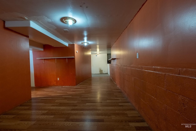 corridor with wood finished floors