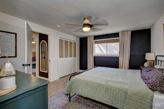 1214 E Pennsylvania Pl, Nampa, ID 83686 - bedroom featuring wood finished floors and ceiling fan
