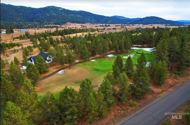 bird's eye view featuring a mountain view