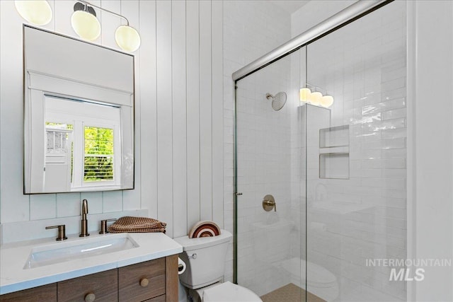 3345 W Dublin St, Eagle, ID 83616 - full bathroom featuring a shower stall, toilet, and vanity