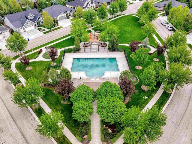 3345 W Dublin St, Eagle, ID 83616 - aerial view of residential area with a pool area