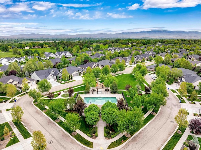 3345 W Dublin St, Eagle, ID 83616 - aerial perspective of suburban area with a mountain backdrop and a pool