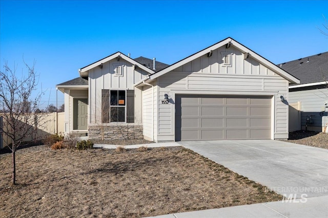 view of front of home with a garage