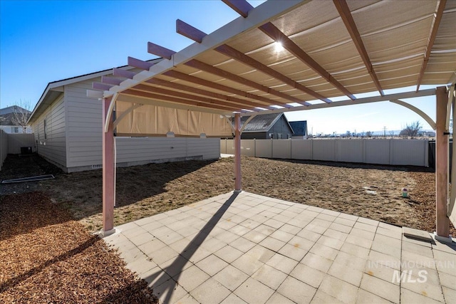 view of patio / terrace featuring a pergola