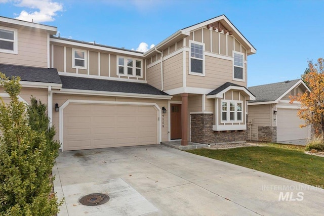 view of front facade with a garage