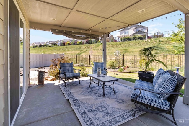 view of patio with a fenced backyard