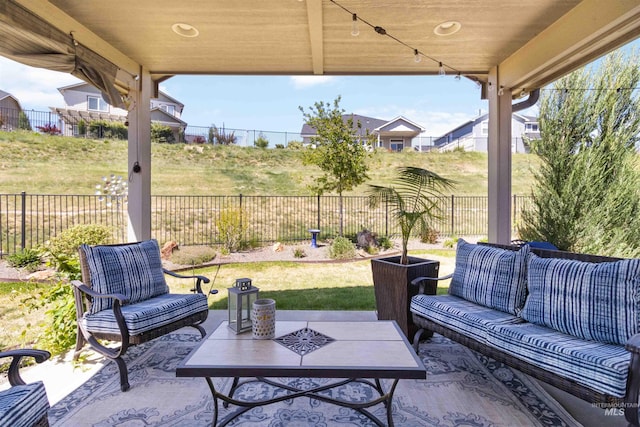 view of patio / terrace with an outdoor living space