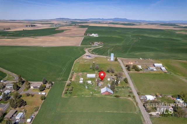 1045 N Beech Rd, Genesee, ID 83832 - birds eye view of property with a rural view and a mountain view