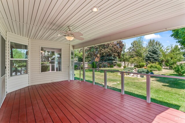 1728 S Labrador Pl, Meridian, ID 83642 - wooden deck featuring a ceiling fan