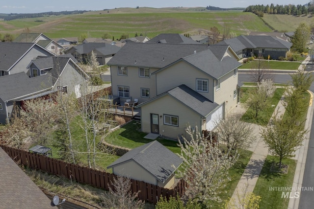 drone / aerial view featuring a residential view