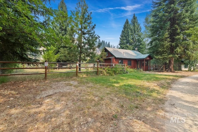 view of yard with fence