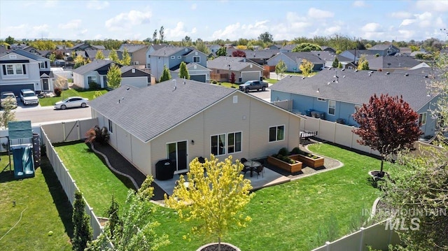 aerial view of residential area