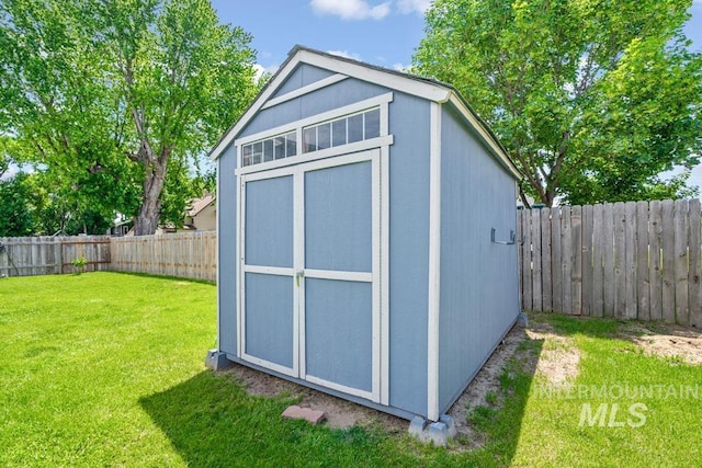 1010 Jonathan St, Fruitland, ID 83619 - view of shed featuring a fenced backyard