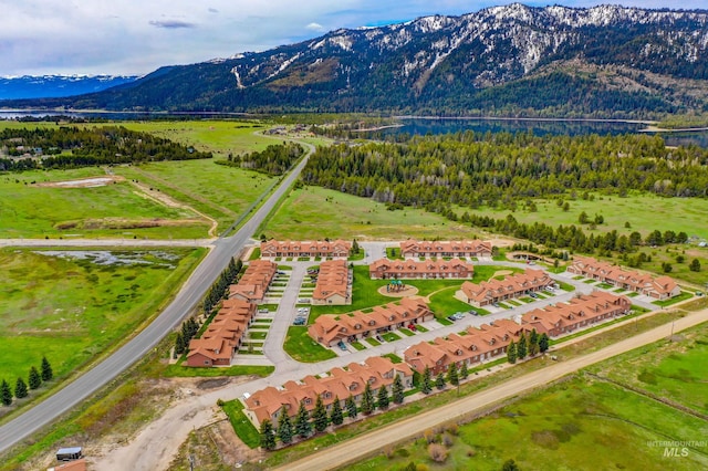 aerial view featuring a mountain view