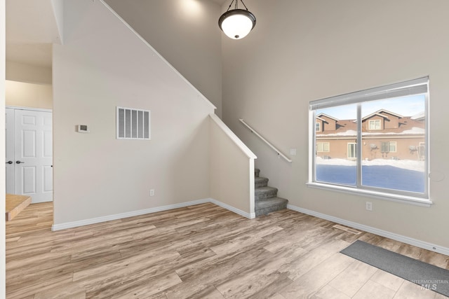 interior space featuring light wood-type flooring