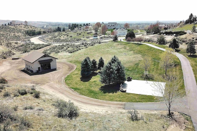drone / aerial view with a rural view