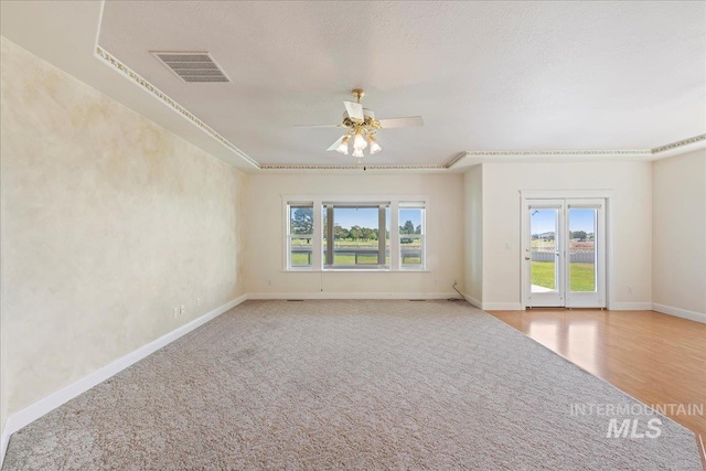 25090 The Driving Ln, Caldwell, ID 83607 - unfurnished room featuring plenty of natural light, ceiling fan, and light carpet