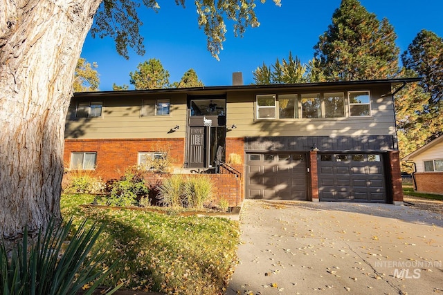 bi-level home with a garage