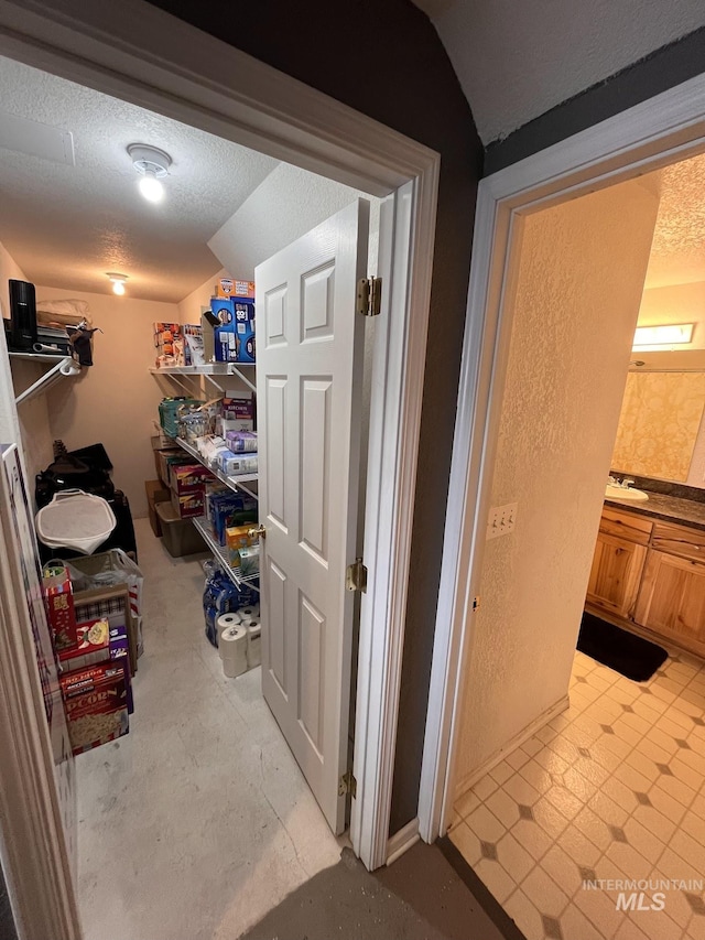 storage area featuring sink