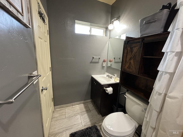 bathroom with toilet and vanity