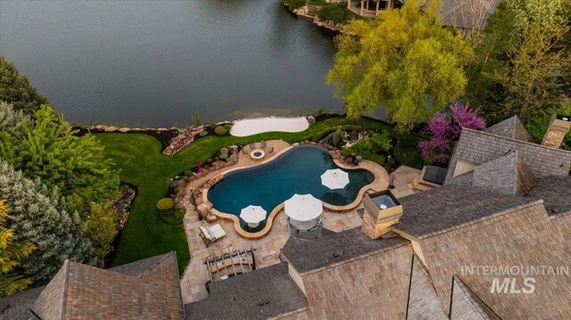 1122 W Two Rivers Ln, Eagle, ID 83616 - aerial view of a pool