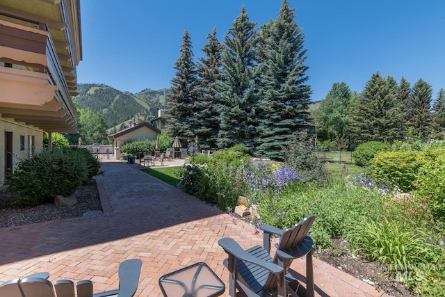 351 S 2nd Ave Unit 602, Ketchum, ID 83340 - view of patio featuring a mountain view